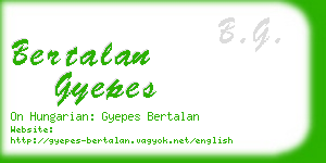 bertalan gyepes business card